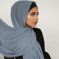 Hijabs en mousseline de soie perlée de qualité supérieure en gros Foulards à bulles Pas cher Chine Blanc Écharpe en mousseline de soie unie personnalisée pour musulman