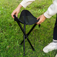 LIHENG Outdoor Large Triangle Tabouret Aluminium Portable Fishing Tripod Chair Folding Stool Camping Picnic Mazar Chair