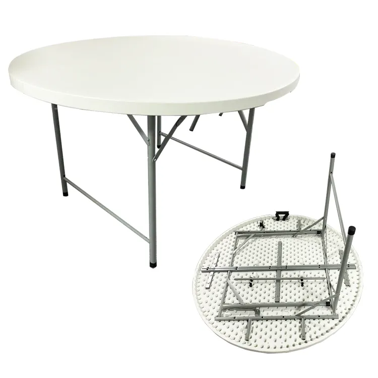 Tavolo e sedie per feste pieghevoli in plastica rettangolare rotondo a 10 posti per il noleggio