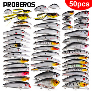 Luya 50PC Bionic <span class=keywords><strong>Bait</strong></span> Suit Mixed Soft Hard <span class=keywords><strong>Bait</strong></span> Set pour Bass Fishing Thunder Frog <span class=keywords><strong>Big</strong></span> Cock Suit PVC Plastic Bottom TMTZ057 - Product Image 2