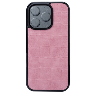 เคสโทรศัพท์ลายหนังจระเข้สีชมพูพาสเทล พร้อมฝาปิดกล้อง สำหรับ iPhone ดีไซน์บางเฉียบ ป้องกันอย่างหรูหรา - Product Image 1
