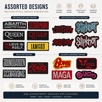Écussons brodés personnalisés de musique rock en gros, badges thermocollants pour vêtements, vestes et sacs