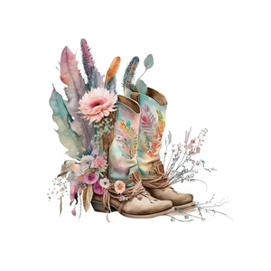 LETOP 1 Uds 16oz flor colorida bota de vaquero Luna sombrero vasos pegatinas de transferencia impermeables UV DTF Cup Wrap transferencias al por mayor - Product Image 1