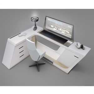 Personnalisez la grande <span class=keywords><strong>table</strong></span> ergonomique de bureau de secrétaire de confort de 3 tiroirs pour la maison - Product Image 4