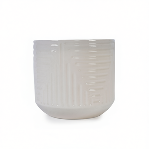 Mdj Ceramic Flower <b>Pot</b> 16.14in D X 14.37in H Round Glazed Modern Style <b>Indoor</b> Outdoor Planter For Home Garden - Product Image 3