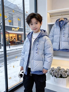 Veste d'hiver pour adolescents, coupe-vent à <span class=keywords><strong>capuche</strong></span> avec fermeture éclair, rembourrée en coton épais et chaud, traitement doux, pour enfants plus âgés - Product Image 1