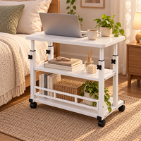 Bureau d'ordinateur en bois personnalisable avec rangement, hauteur réglable, pliable, idéal pour l'apprentissage au chevet et les repas