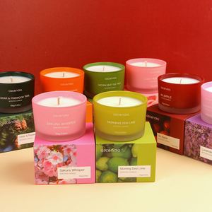 Bougie parfumée Ascendia en cire de soja, pot en verre, mèche unique, parfum fruité, aromathérapie, décoration d'intérieur - Product Image 2