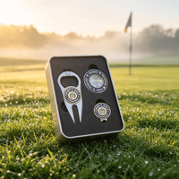 Ensemble de marqueurs de balle magnétiques et outils de réparation de divots de golf personnalisés avec logo, en émail de qualité supérieure, design original, idéal comme cadeau souvenir