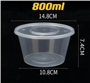 Contenedor redondo de plástico para alimentos de PP, contenedor de plástico para almacenamiento de alimentos, contenedor de plástico para alimentos para microondas - Product Image 6