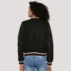 Veste de baseball vintage noire pour femme, style universitaire, broderie personnalisée, prix bas, bonne affaire - Product Image 6