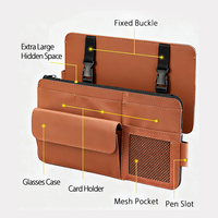 Organisateur multifonctionnel pour pare-soleil de voiture en cuir PVC, étui universel pour lunettes de soleil, pochette de rangement compacte pour voiture
