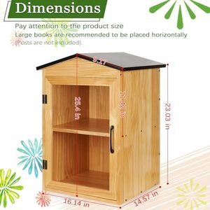 Caja de libros de biblioteca de madera <span class=keywords><strong>para</strong></span> exteriores con almacenamiento <span class=keywords><strong>para</strong></span> libros, macetas y macetas de arte alimenticio <span class=keywords><strong>para</strong></span> escuelas y vecindarios comunitarios - Product Image 2