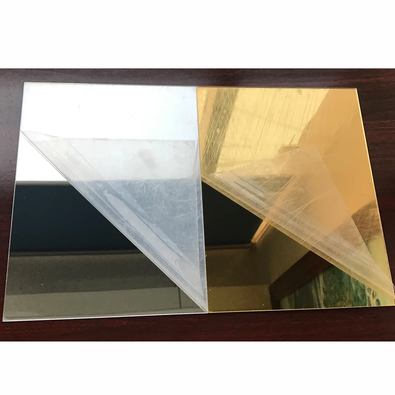 Cina perspex fabbricazione specchio acrilico 3 millimetri 2 millimetri argento dorato specchio foglio/perspex/fabbrica di vetro plexi