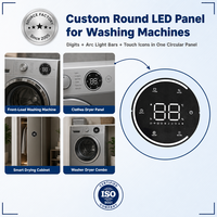 Panel LED Profesional Personalizado de 7 Segmentos para Lavadora con Símbolos de Humedad y Temperatura
