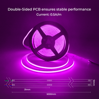 Bande LED COB RGB Flexible 10mm DC24V, Découpable, Étanche IP67, Personnalisable, Idéale pour la Décoration de Bars/KTV