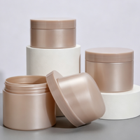 Flacon vide multi-tailles en PET couleur café clair avec bouchon à vis et large ouverture pour lotion corporelle, emballage cosmétique