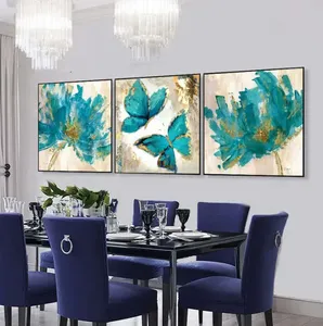 Tùy chỉnh chất lượng cao 2 Tấm Bướm động vật trừu tượng tinh thể sứ dầu trên vải cho bức tranh trang trí tường nghệ thuật - Product Image 4