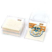 Bloc-notes 3D stéréoscopique de luxe de haute qualité, bloc-notes créatif artistique, cadeau d'entreprise avec logo personnalisé et porte-stylo en acrylique
