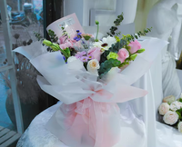Kertas Pembungkus Bunga Semi-transparan Tahan Air Warna Solid Gaya Korea untuk Hari Valentine Langsung dari Pabrik