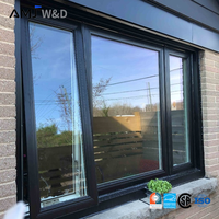 Fenêtre à auvent double vitrage AMJ, fenêtres et portes en aluminium avec panneau fixe, fenêtre à battant à manivelle isolante thermiquement