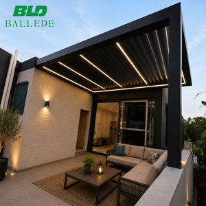 Pabellón Moderno de Aluminio para Exteriores, Gazebo con Techo de Láminas Motorizadas, Pérgola Bioclimática para Jardín y Barbacoa, <span class=keywords><strong>Precio</strong></span> de Fábrica - Product Image 5