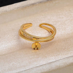 Wenchi - Soporte para Anillo Abierto DIY, Modelo 16608, Plata S925 Chapada en Oro con Cuentas de 7-9 mm, 6 mm/8 mm/10 mm - Product Image 5