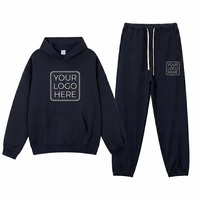 Ensemble sweat à capuche et jogging en molleton épais 400 g/m² coton-polyester, personnalisable OEM/ODM avec logo, unisexe, coupe oversize, style streetwear