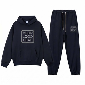 Conjunto de Sudadera con Capucha y Pantalones Deportivos de Felpa de Algodón y Poliéster de 400 g/m², OEM ODM, Logotipo Personalizado, Unisex, Estilo Urbano, Talla Grande - Product Image 1
