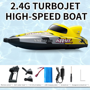 Modèle réduit de bateau pour enfants moteur sans balais été jouet jeu d'eau SJY-TX749 Mini 2.4G télécommande Jet Turbojet 25 km/h bateau à grande vitesse - Product Image 6
