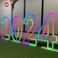 2024 Articles De Fête Anniversaire Néon Numéros Lumières, 3ft 4ft Néon Lettres Signes pour 1er 18e 21e 30e Anniversaire Décorations De Fête