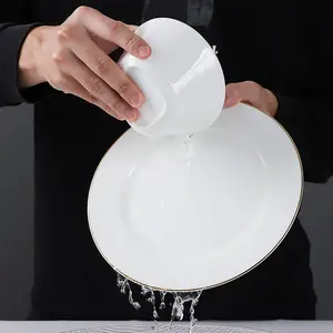 PITO Factory Customized Bone China White Ceramic Restaurant Plates Dinnerware For HORECA