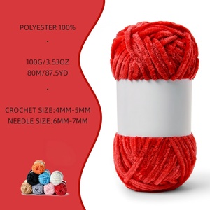 Hochfestes Gefärbtes Chenille-Mischgarn 2022 Neu 42 Farben Plüsch-Acryl-Samt für Pullover Stricken Nähen Weben - Product Image 3