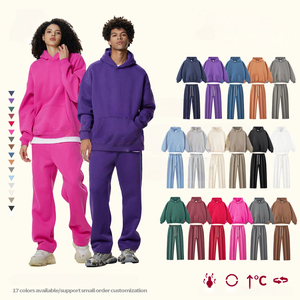 Combat de fourmi unisexe ample Streetwear lourd polaire 58% coton tissu hiver quotidien tenue décontractée mode ensemble à capuche blanc - Product Image 1
