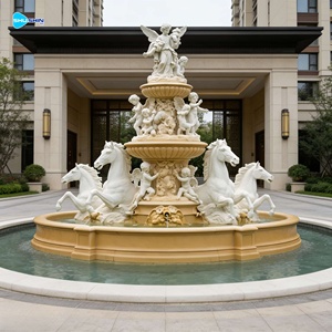 Fuente de Cabeza de Caballo de Mármol, Elemento Decorativo de Agua para Exteriores, Ideal para Entradas, Caminos de Entrada y Propiedades de Lujo - Product Image 2