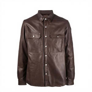 Camisas de Cuero con Botones para Hombre, Tallas Grandes, Invierno, Alta Calidad, Cómodas, Diseño Transpirable, Venta al Por Mayor - Product Image 1