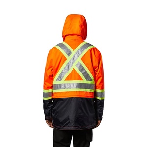 Factory Supply Enhanced Custom Hi Vis Waterproof High Visibility <b>Worker</b> Construction Winter Reflective Safety <b>Jacket</b> for Men - Product Image 5