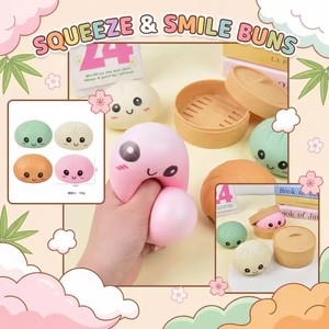 Balle anti-stress souple et moelleuse en forme de Baozi, à rebond lent, jouet de décompression à pincer, cadeaux d'anniversaire - Product Image 5