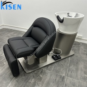 Kisen Shampoo Chair with <b>Footrest</b>,height,backrest <b>Adjustment</b> Stainless Steel Base Factory Wholesale - Product Image 4