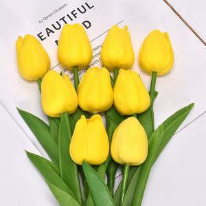 Best Sell Wedding and Home Decorative Pu Real Touch <strong>Tulips</strong> White Pink <strong>Blue</strong> Yellow Artificial <strong>Flower</strong> - Product Image 6