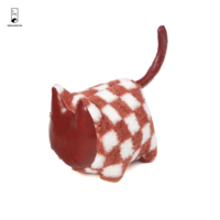 Butée de porte en forme de chat, remplie de sable, en tissu patchwork à carreaux, pelucheux, animal, lourd, décoration, butée de porte