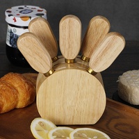 Plug-in Design Mini cadeau de mariage caoutchouc bois cuisine fromage couteau de service support rond fourchette ustensile ensemble Charcuterie accessoires
