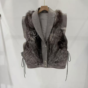 Nouvelle Arrivée <span class=keywords><strong>Pas</strong></span> <span class=keywords><strong>Cher</strong></span> Hiver Manteau De Fourrure De Renard Veste Plus La Taille Femmes Gilet De Fourrure <span class=keywords><strong>Noir</strong></span> - Product Image 1