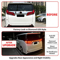 Nouveaux feux arrière LED de style diamant améliorés pour Alphard Vellfire, modèles 2015-2023, matériau ABS étanche, 6000 lumens