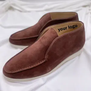 Wholesale Trendy Low Top Lazy Easy Wear Slip-on Boat Shoes Casual Loafers Men Genuine Leather Loafers Anti-Slip Casual Shoes