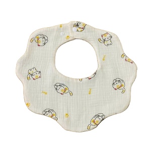 Bavoir pour bébé en forme de fleur, double couche, ultra doux, absorbant, pour nouveau-nés, personnalisé, respirant, léger, écologique, pliable - Product Image 6