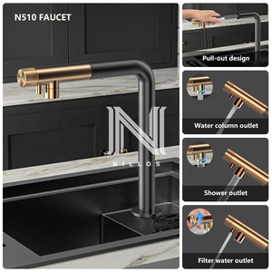 NLS4526 Évier de cuisine caché pour comptoir de bar, fait à la main en acier inoxydable 304, bol unique, couvercle d'évier à deux trous pour voiture de tourisme, <span class=keywords><strong>camping</strong></span> et voiture - Product Image 6