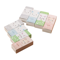 Boîte cadeau en carton blanc avec impression de dessin animé, emballage de chaussettes pour enfants, avec manche, vente en gros, bas prix