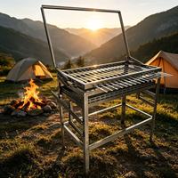 Barbecue argentin Parilla, barbecue au charbon de bois, barbecue extérieur en acier inoxydable