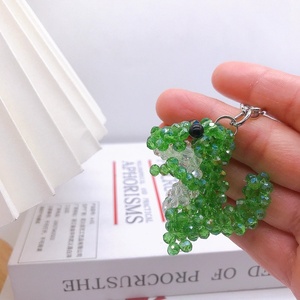 Wholesale Promotion Gifts Kids Birthday Souvenir Bag Charm Cute Animal <b>Keyrings</b> Clear Faceted Plastic Cartoon Dinosaur Keychain - Product Image 4
